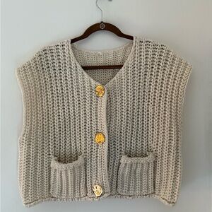 Cozy Cream Knit Sweater Vest
